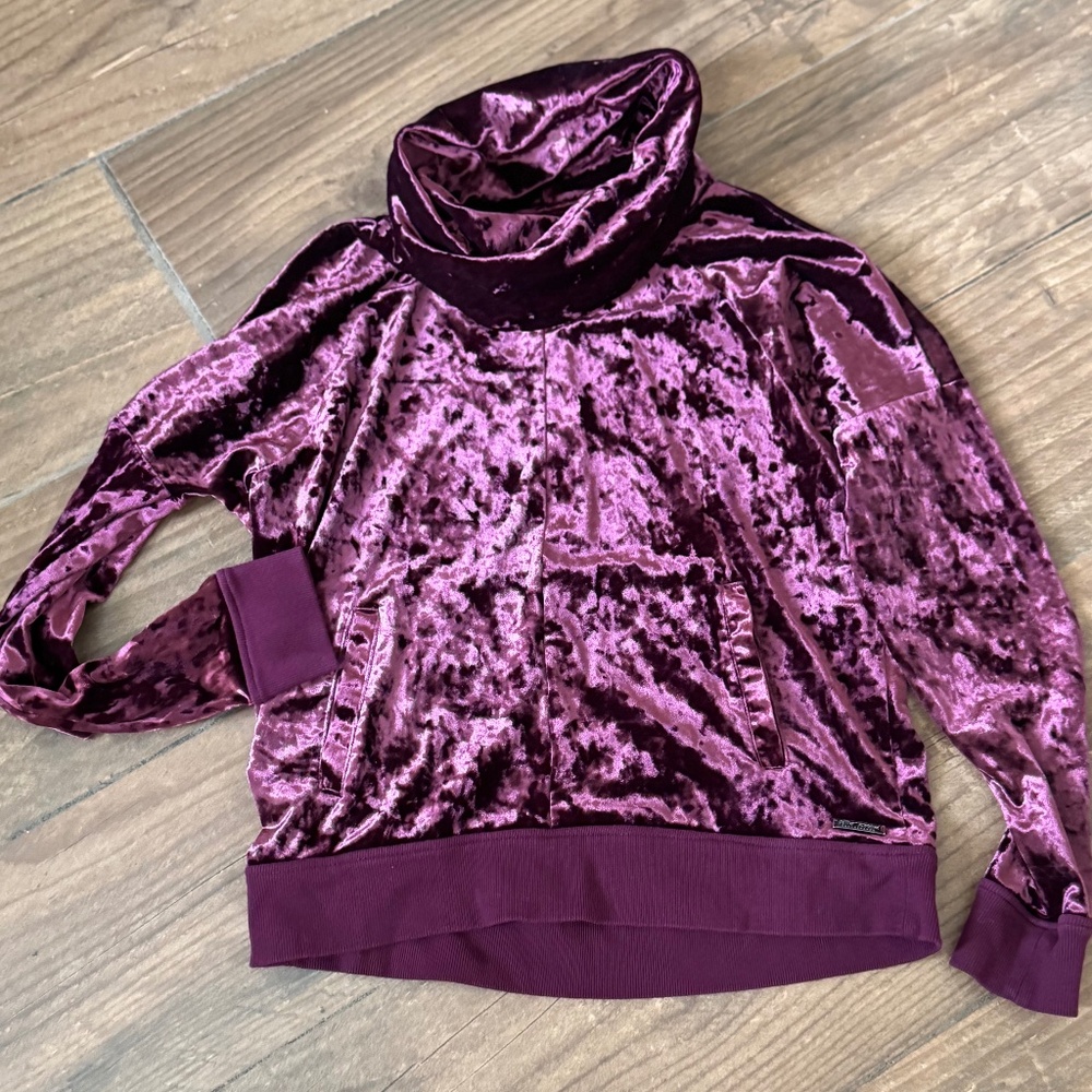 Betsy Johnson Crushed Velvet Cowl Neck Sweater